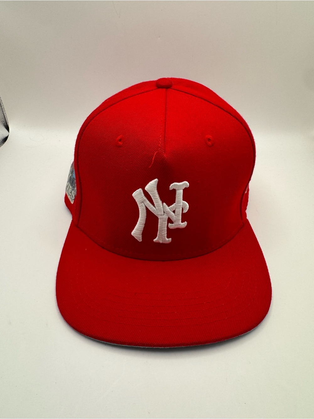 Red Baseball Snapback Cap with White NY Logo